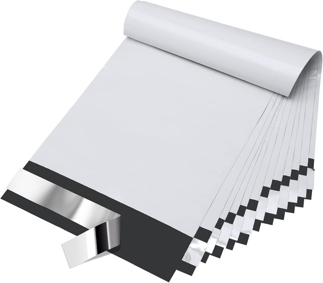 Poly Mailer, Pack,Shipping Bags for Clothing,Strong Adhesive Mailing Envelopes,Heavy Duty Self Seal Plastic Postal Return Package Bags for Books Accessories Business,White