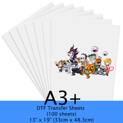 A3+ DTF Film Sheets 13" x 19" (33cm x 48.3cm) Single Matte Warm/Cold Peel