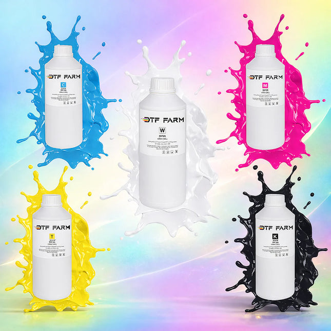DTF Ink Bundle – CMYBk + 2 White (Premium Set)