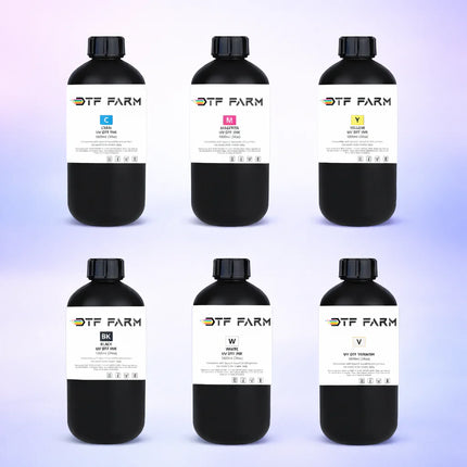 UV DTF Ink Bundle – CMYBk + White + Varnish (Complete Set)