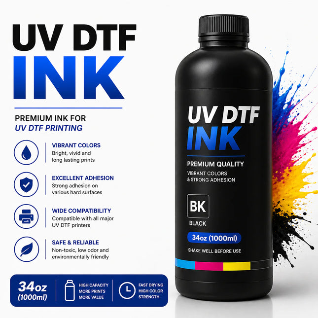 UV DTF Ink 1L (34oz) High Quality UV DTF Ink for Professional Printing