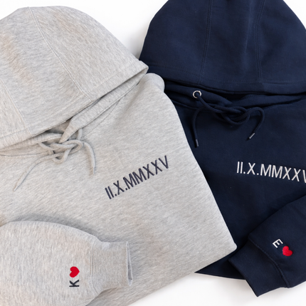 Custom Embroidered Roman Numeral Hoodie