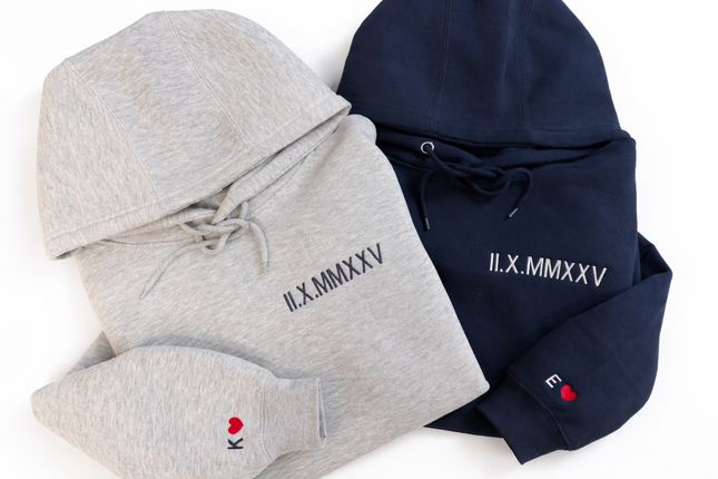 Custom Embroidered Roman Numeral Hoodie