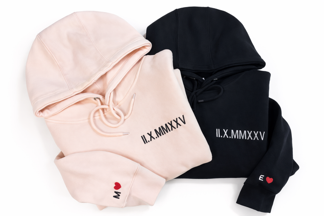 Custom Embroidered Roman Numeral Hoodie